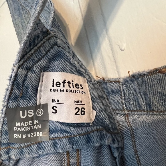 Lefties Denim Shortall Overalls Small - Picture 6 of 6